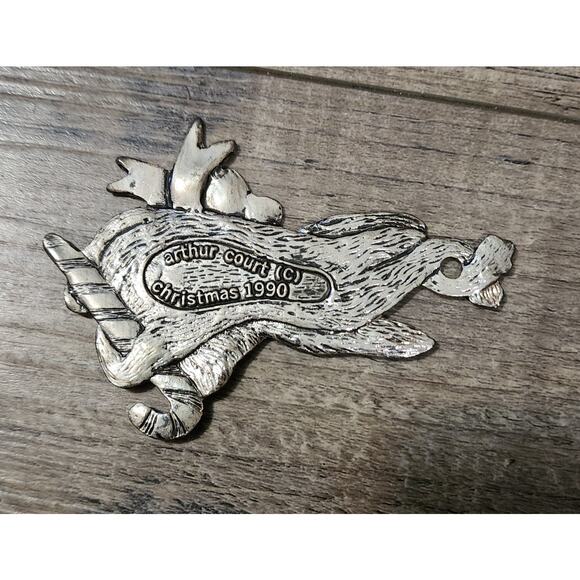 Vintage 1990 Arthur Court Rabbit Christmas Ornament Detailed Pewter 3.5” Box 37 - Picture 4 of 4